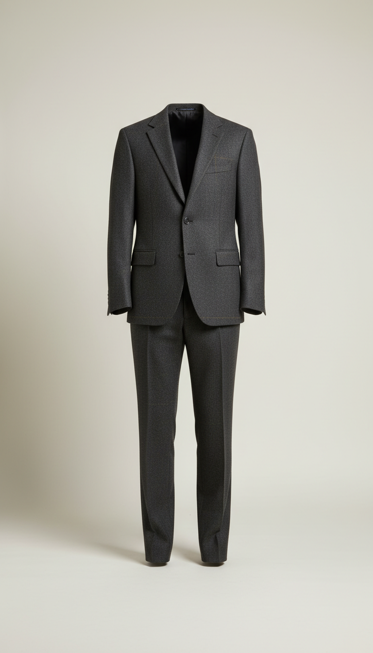 Charcoal Wool Two-Piece Suit