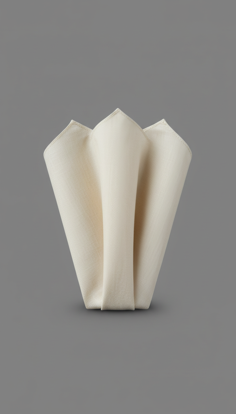 Ivory Linen Pocket Square